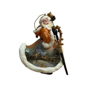 Vtg Ashton Drake Thomas Kinkade Jingling Sleighbells Santa Christmas Ornament